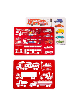 Zestaw 2 plastikowych szablonów- pojazdy 713601