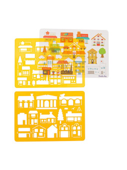 Zestaw 2 plastikowych szablonów- miasto 713602