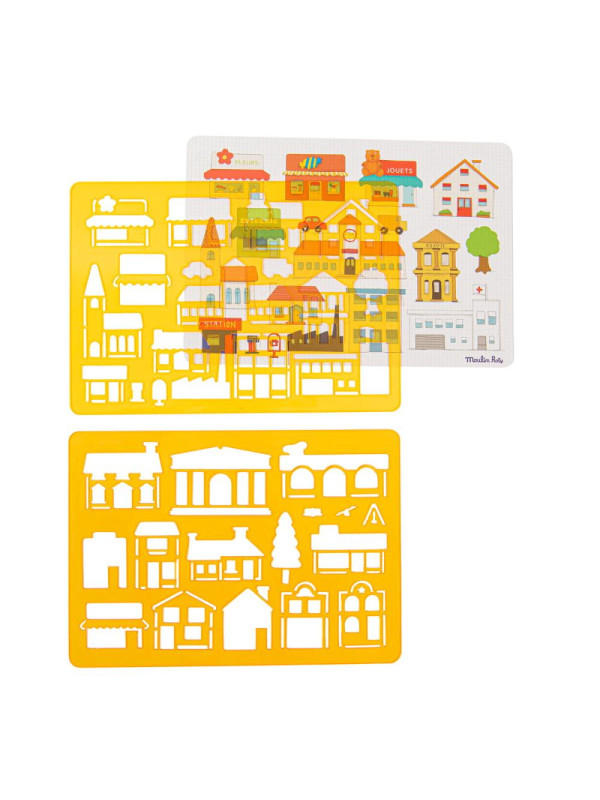Zestaw 2 plastikowych szablonów- miasto 713602