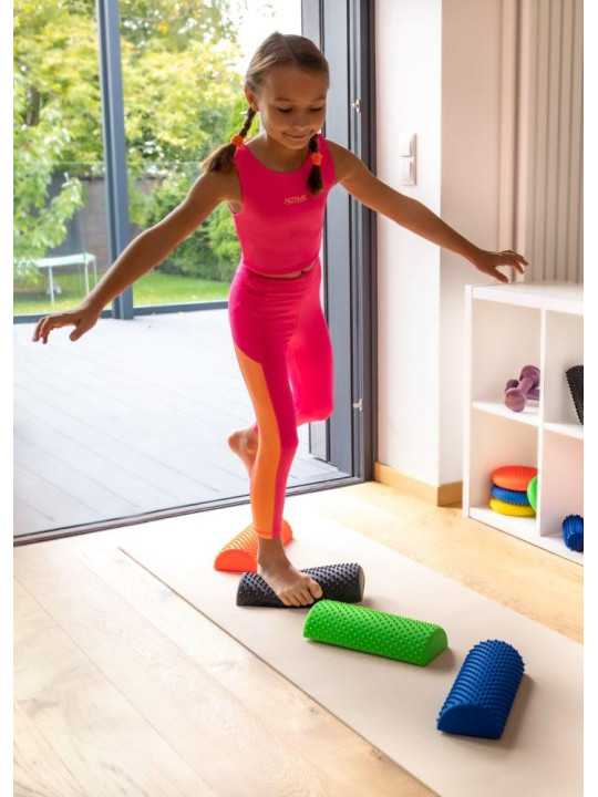 TULLO fizjo Półwałek do masażu sensoryczny z kolcami czerwony