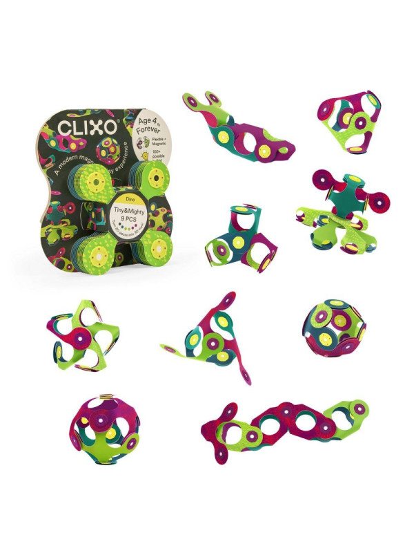 Tiny&Mighty, komplet klocków magnetycznych - motyw DINO