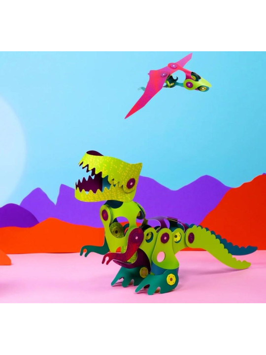 Clixo, zestaw klocków magnetycznych z motywem DINO, 36 elementów