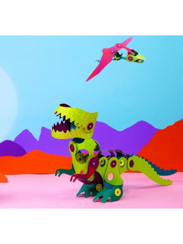 Clixo, zestaw klocków magnetycznych z motywem DINO, 36 elementów