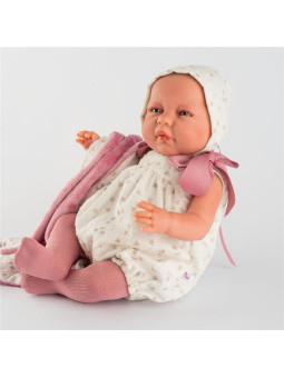 Lalka Emma Real Reborn z kocykiem ASI 0498390 - 46 cm, Brzuszek: Miękki, Kolor oczu: Niebieski