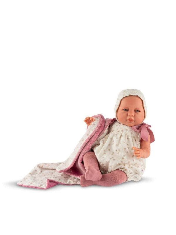 Lalka Emma Real Reborn z kocykiem ASI 0498390 - 46 cm, Brzuszek: Miękki, Kolor oczu: Niebieski