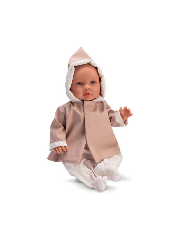 Lalka Leo w płaszczu przeciwdeszczowym ASI 0188120 - Dziewczynka, 46 cm, Brzuszek: Miękki, Kolor oczu: Niebieski