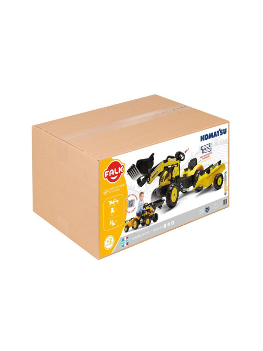 FALK Traktor na Pedały Koparka Komatsu z Przyczepą i Łyżką 2-5 Lat