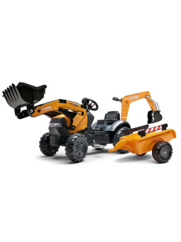 FALK Traktor na Pedały CASE z Łyżką Koparką i Przyczepą 2-5 lat