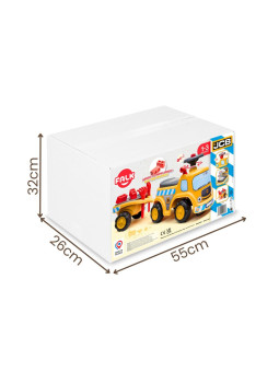 FALK Jeździk Ciężarówka Budowlana JCB z Przyczepą i Akcesoriami 1-3 Lat