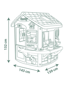 SMOBY Domek z Kuchnią +16 elementów