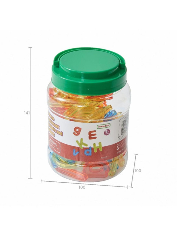 MASTERKIDZ Przezroczysty Alfabet 52 Kolorowe Literki Do Panelu Świetlnego STEM