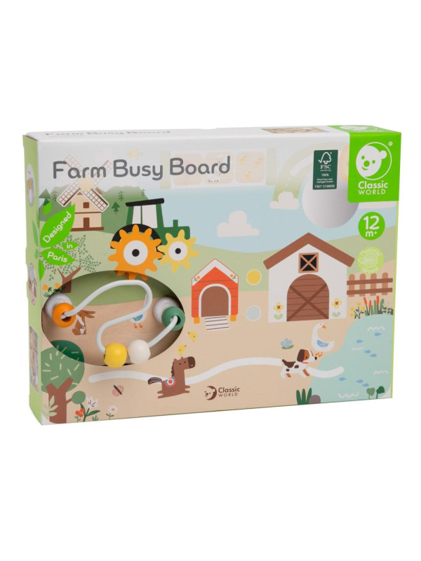 CLASSIC WORLD Drewniana Tablica Manipulacyjna Aktywności Farma