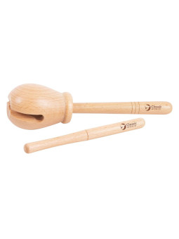 CLASSIC WORLD EDU Drewniany Instrument Muzyczny Woodblock Rytmiczny 2 el.