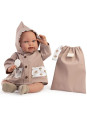 Lalka Pipa w płaszczu z woreczkiem Antonio Juan 33020 - 42 cm, Brzuszek: Miękki, Kolor oczu: Niebieski