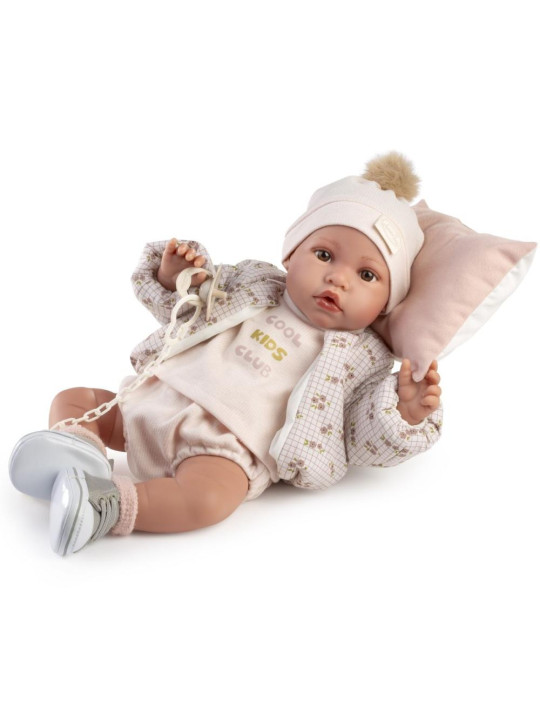 Lalka Erika w kurtce z poduszką Antonio Juan 33023 - 42 cm, Brzuszek: Miękki, Kolor oczu: Brązowy