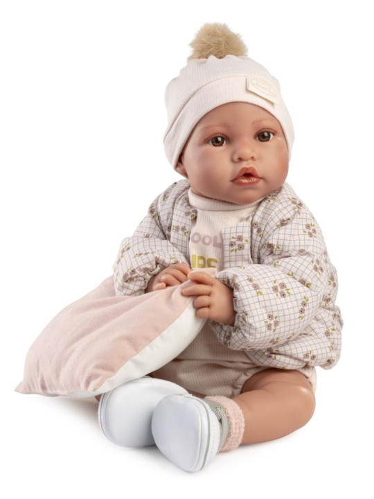 Lalka Erika w kurtce z poduszką Antonio Juan 33023 - 42 cm, Brzuszek: Miękki, Kolor oczu: Brązowy