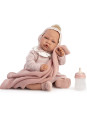 Lalka Lua z kocykiem i butelką Antonio Juan 33371 - 42 cm, Brzuszek: Miękki, Kolor oczu: Niebieski