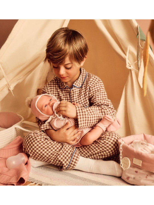 Lalka Lua z kocykiem i butelką Antonio Juan 33371 - 42 cm, Brzuszek: Miękki, Kolor oczu: Niebieski