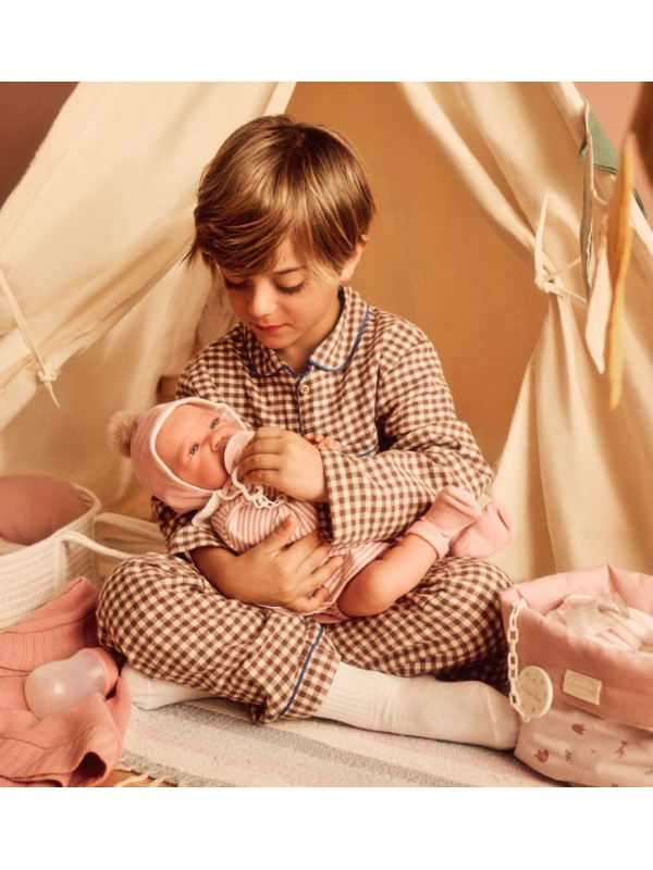 Lalka Lua z kocykiem i butelką Antonio Juan 33371 - 42 cm, Brzuszek: Miękki, Kolor oczu: Niebieski