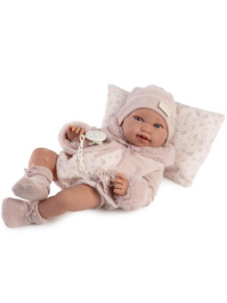 Lalka Pipa w sweterku z poduszką Antonio Juan 33392 - 42 cm, Brzuszek: Miękki, Kolor oczu: Niebieski