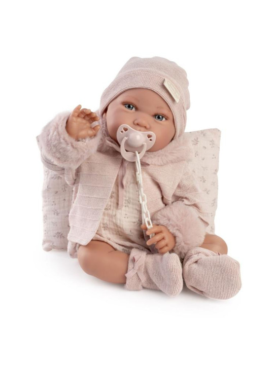 Lalka Pipa w sweterku z poduszką Antonio Juan 33392 - 42 cm, Brzuszek: Miękki, Kolor oczu: Niebieski