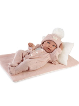 Lalka Pipa w śpiochach z pościelą Antonio Juan 50429 - Dziewczynka, 42 cm, Brzuszek: Winylowy, Kolor oczu: Niebieski