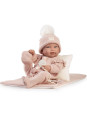 Lalka Pipa w śpiochach z pościelą Antonio Juan 50429 - Dziewczynka, 42 cm, Brzuszek: Winylowy, Kolor oczu: Niebieski