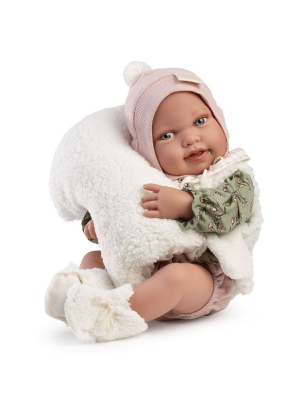 Lalka Pipa w kamizelce z poduszką Antonio Juan 50430 - Dziewczynka, 42 cm, Brzuszek: Winylowy, Kolor oczu: Niebieski