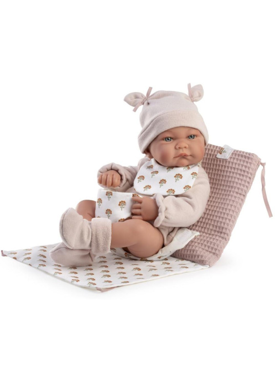 Lalka Nica z przewijakiem_torebką Antonio Juan 50431 - Dziewczynka, 42 cm, Brzuszek: Winylowy, Kolor oczu: Niebieski