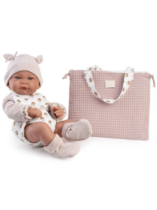 Lalka Nica z przewijakiem_torebką Antonio Juan 50431 - Dziewczynka, 42 cm, Brzuszek: Winylowy, Kolor oczu: Niebieski