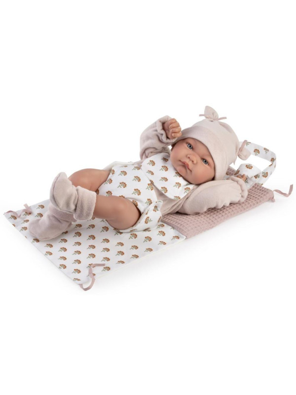 Lalka Nica z przewijakiem_torebką Antonio Juan 50431 - Dziewczynka, 42 cm, Brzuszek: Winylowy, Kolor oczu: Niebieski