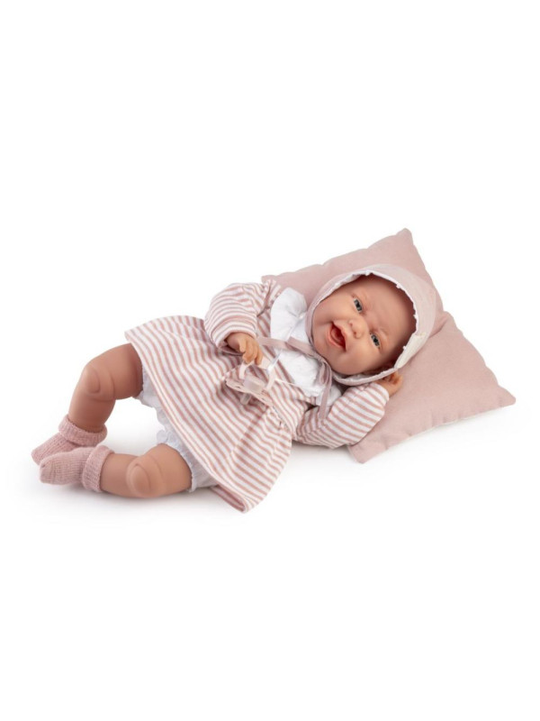 Lalka Clara gaworząca z poduszką Antonio Juan 70354 - Dziewczynka, 34 cm, Brzuszek: Miękki, Kolor oczu: Niebieski