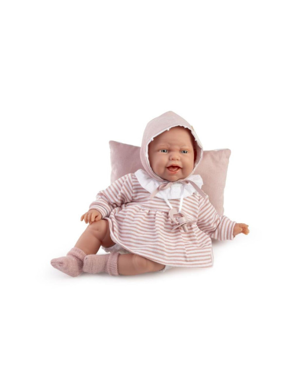 Lalka Clara gaworząca z poduszką Antonio Juan 70354 - Dziewczynka, 34 cm, Brzuszek: Miękki, Kolor oczu: Niebieski