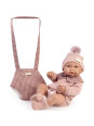 Lalka Nica z nosidłem Antonio Juan 50432 - Dziewczynka, 42 cm, Brzuszek: Winylowy, Kolor oczu: Niebieski