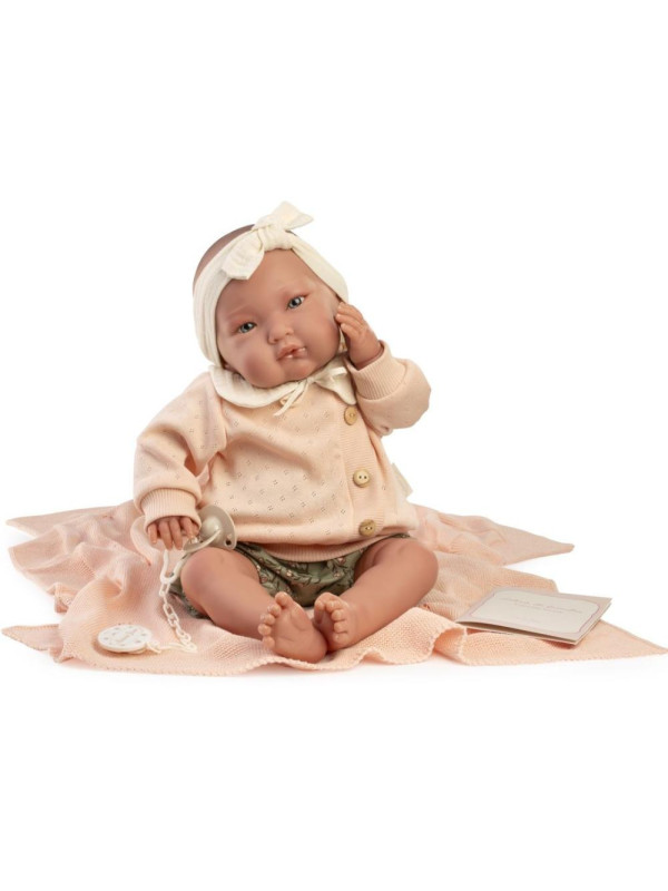 Lalka Alejandra Mi Primer Reborn Antonio Juan 81396 - 52 cm, Brzuszek: Miękki, Kolor oczu: Niebieski