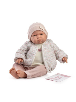 Lalka Berta Mi Primer Reborn w kurtce Antonio Juan 81397 - 52 cm, Brzuszek: Miękki, Kolor oczu: Niebieski