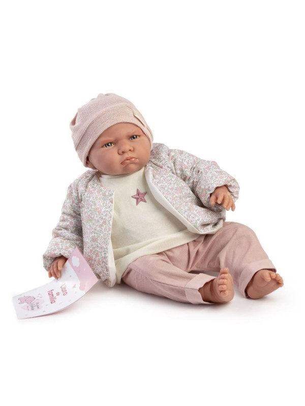 Lalka Berta Mi Primer Reborn w kurtce Antonio Juan 81397 - 52 cm, Brzuszek: Miękki, Kolor oczu: Niebieski