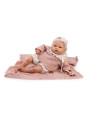 Lalka Reborn_Baby_Love kolekcjonerska z kocykiem Antonio Juan 82401 - 50 cm, Brzuszek: Miękki, Kolor oczu: Brązowy