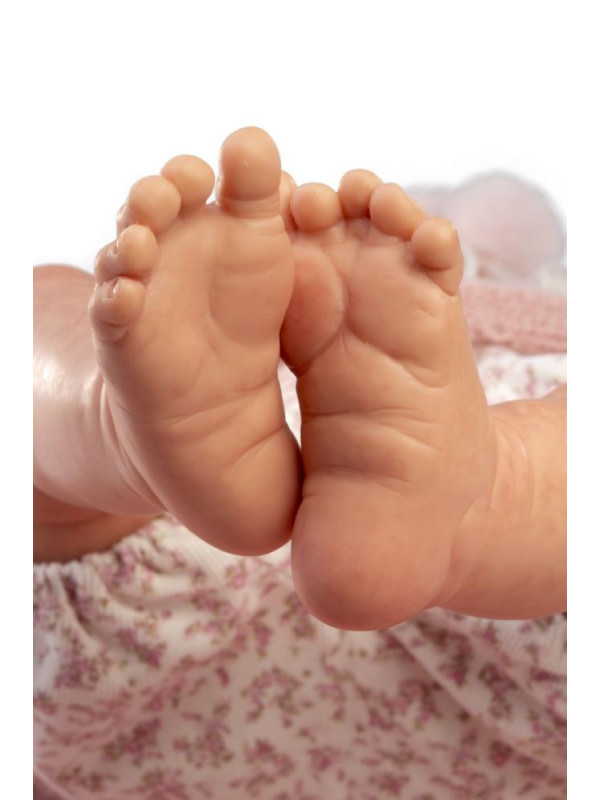 Lalka Reborn_Baby_Love kolekcjonerska z kocykiem Antonio Juan 82401 - 50 cm, Brzuszek: Miękki, Kolor oczu: Brązowy