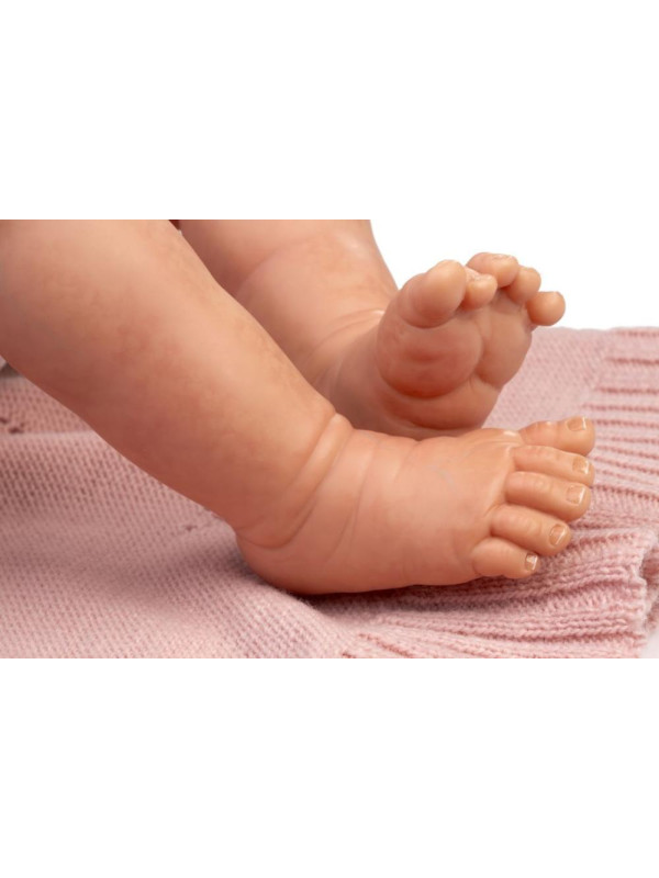 Lalka Reborn_Baby_Love kolekcjonerska z kocykiem Antonio Juan 82401 - 50 cm, Brzuszek: Miękki, Kolor oczu: Brązowy