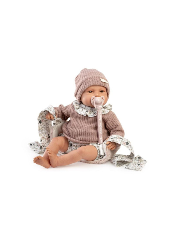 Lalka Reborn_Baby_Love kolekcjonerska z nosidłem Antonio Juan 82403 - 50 cm, Brzuszek: Miękki, Kolor oczu: Brązowy