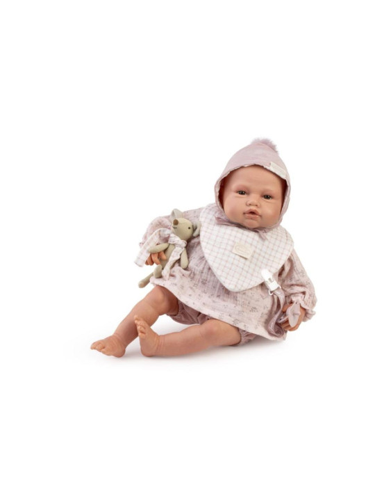 Lalka Reborn_Baby_Love kolekcjonerska z maskotką Antonio Juan 82404 - 50 cm, Brzuszek: Miękki, Kolor oczu: Niebieski