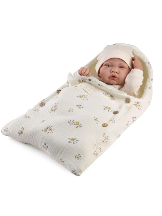 Lalka Lua w śpiworku Antonio Juan 50434 - Dziewczynka, 42 cm, Brzuszek: Winylowy, Kolor oczu: Niebieski