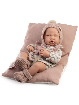 Lalka Lua w wełnianej czapce Antonio Juan 50437 - Dziewczynka, 42 cm, Brzuszek: Winylowy, Kolor oczu: Niebieski