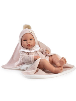 Lalka Erika w sweterkowym body Antonio Juan 50440 - Dziewczynka, 42 cm, Brzuszek: Winylowy, Kolor oczu: Brązowy