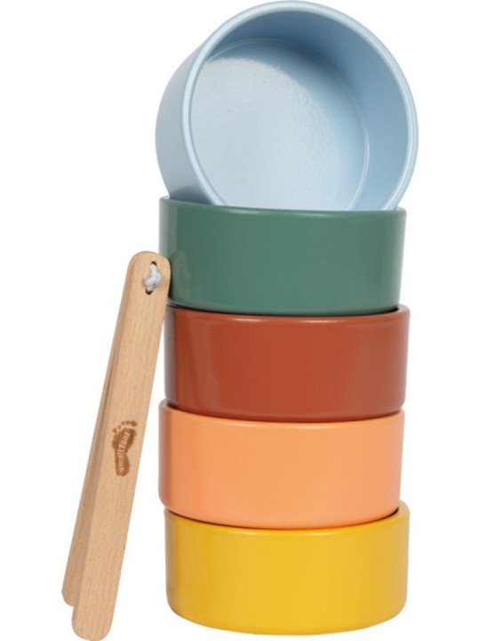 Drewniana gra do sortowania i liczenia Montessori ze szczypcami Small Foot