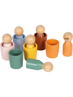 Drewniane kubeczki do sortowania kolorów Montessori Small Foot