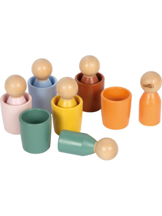 Drewniane kubeczki do sortowania kolorów Montessori Small Foot