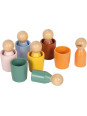 Drewniane kubeczki do sortowania kolorów Montessori Small Foot