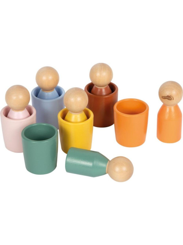 Drewniane kubeczki do sortowania kolorów Montessori Small Foot